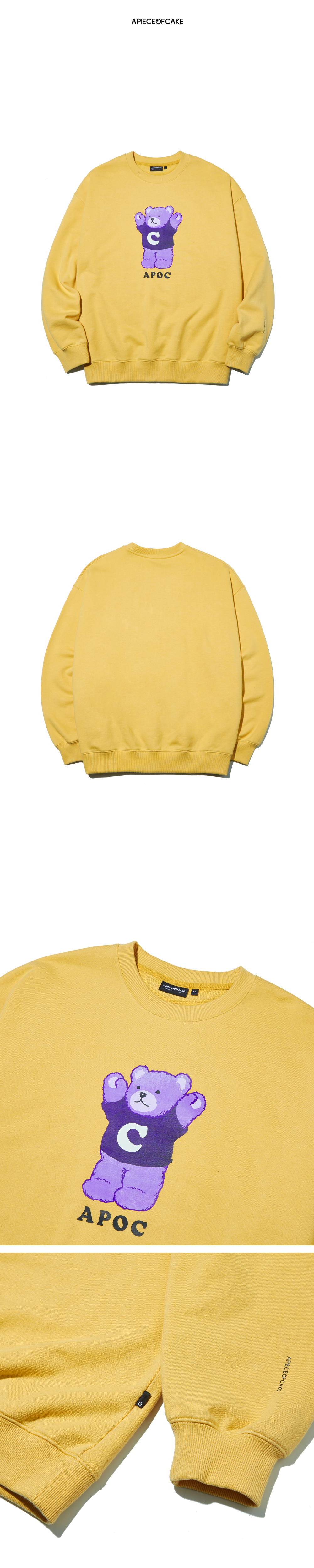 ktown4u.com : [APOC] Signature Bear Crewneck [Canary][S]